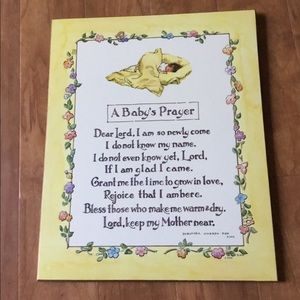 Baby’s prayer wall plaque